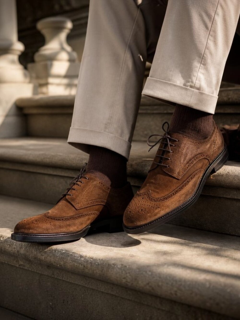 Robert Graham Claude Wingtip Oxfords Leather Taupe